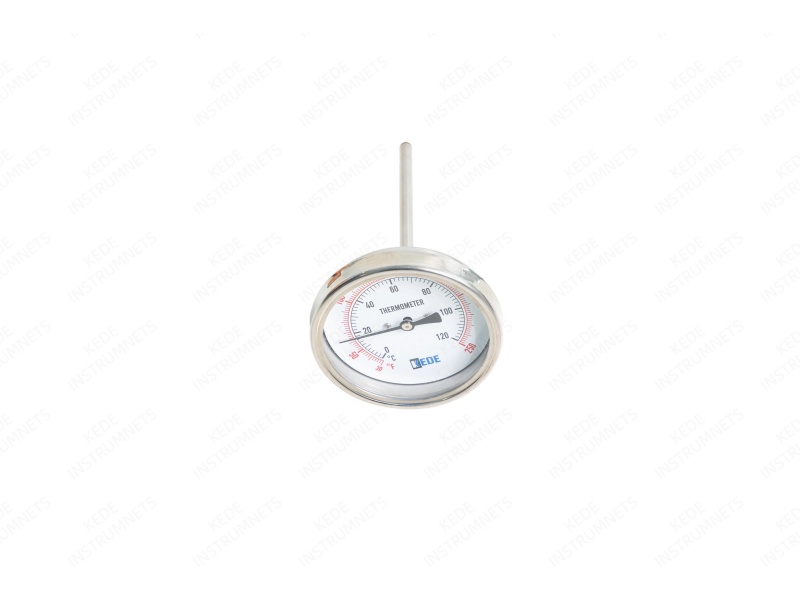 Back entry bimetal thermometer