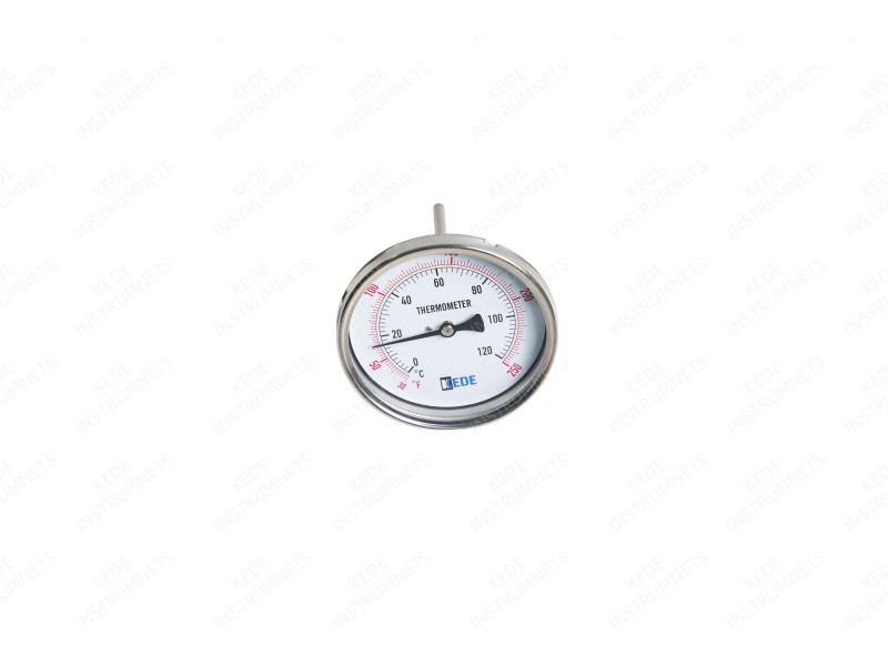 Back entry bimetal thermometer